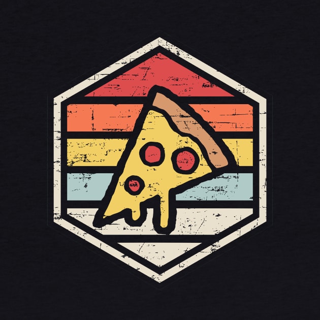 Retro Badge Pizza Dark by rojakdesigns